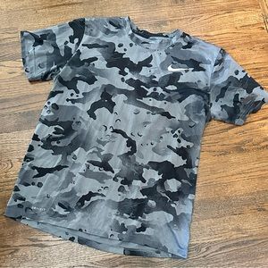 Nike Black & Gray Camo Dri-fit Short Sleeve Tee